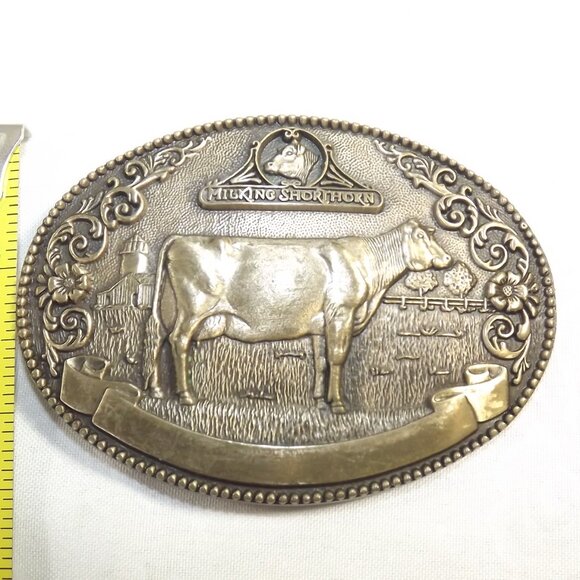 Vintage Milking Shorthorn Belt Buckle - Picture 3 of 7